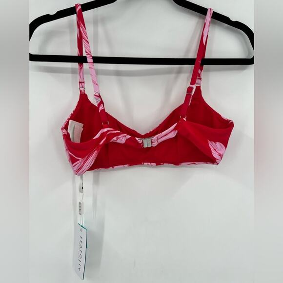 🆕 NWT Seafolly Fleur De Bloom Bralette Bikini Top Chili Red Floral Tropical 4 - Picture 6 of 15